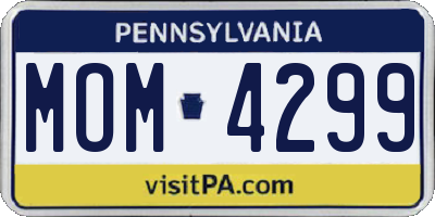 PA license plate MOM4299