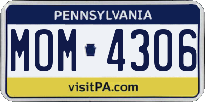 PA license plate MOM4306
