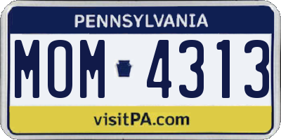 PA license plate MOM4313