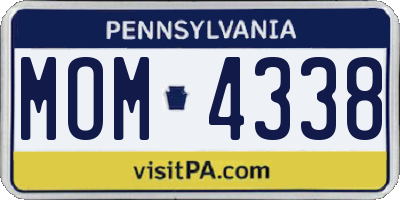 PA license plate MOM4338