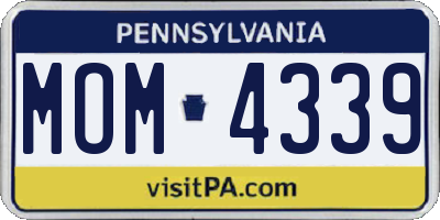 PA license plate MOM4339