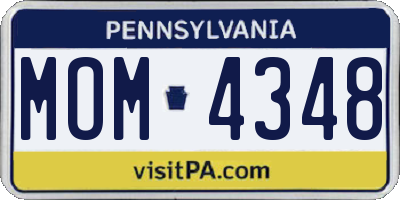 PA license plate MOM4348