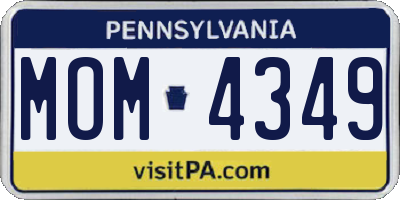 PA license plate MOM4349