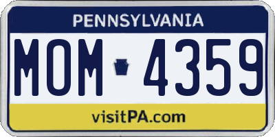 PA license plate MOM4359