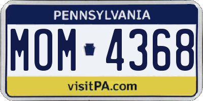 PA license plate MOM4368