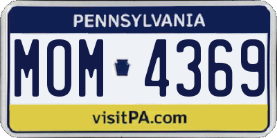 PA license plate MOM4369
