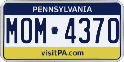 PA license plate MOM4370