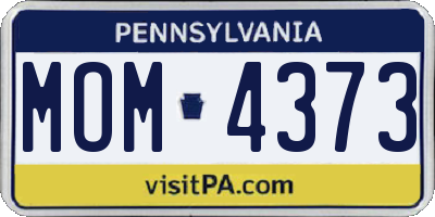 PA license plate MOM4373