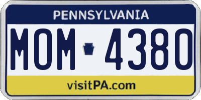PA license plate MOM4380