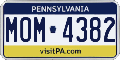 PA license plate MOM4382
