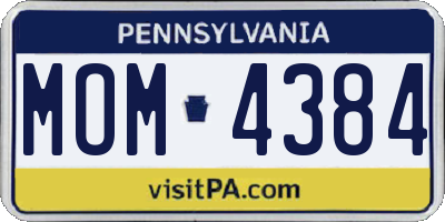 PA license plate MOM4384