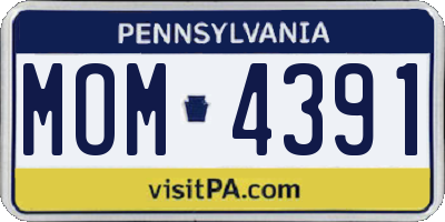 PA license plate MOM4391