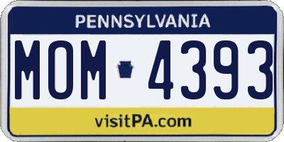 PA license plate MOM4393