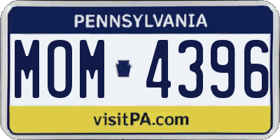 PA license plate MOM4396