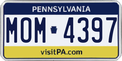 PA license plate MOM4397