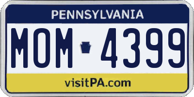 PA license plate MOM4399