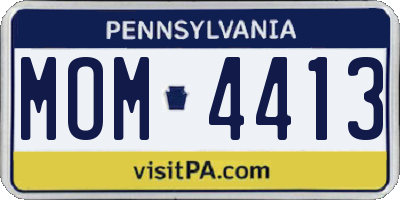 PA license plate MOM4413