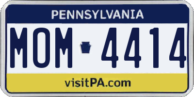 PA license plate MOM4414