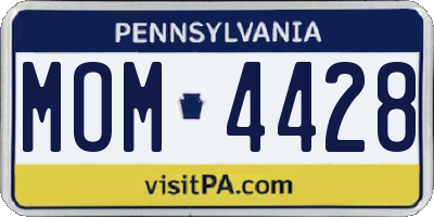 PA license plate MOM4428
