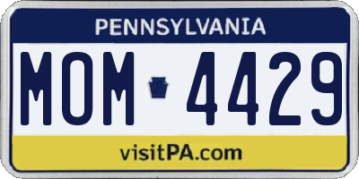 PA license plate MOM4429