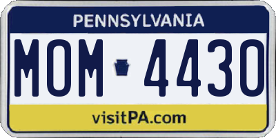 PA license plate MOM4430