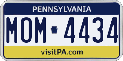 PA license plate MOM4434