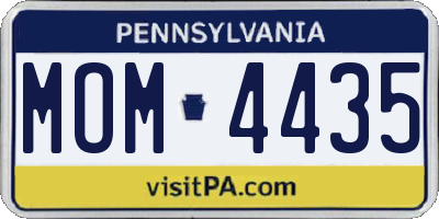 PA license plate MOM4435
