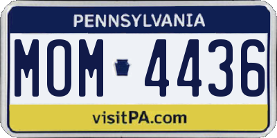PA license plate MOM4436