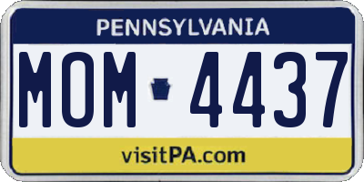 PA license plate MOM4437