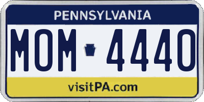 PA license plate MOM4440