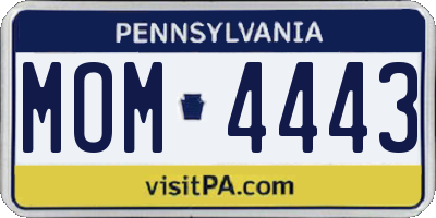 PA license plate MOM4443