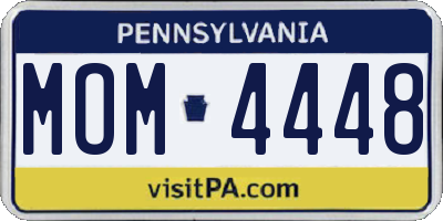 PA license plate MOM4448