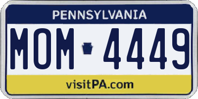 PA license plate MOM4449
