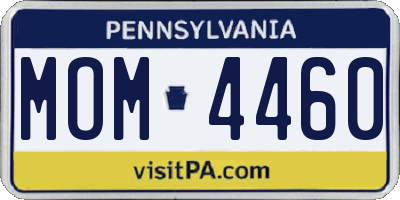 PA license plate MOM4460