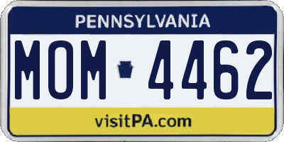 PA license plate MOM4462