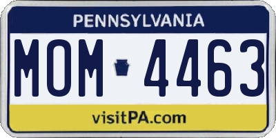 PA license plate MOM4463