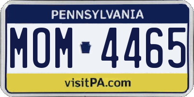 PA license plate MOM4465