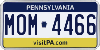 PA license plate MOM4466