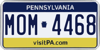 PA license plate MOM4468