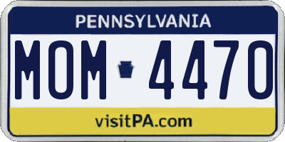 PA license plate MOM4470