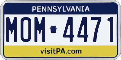PA license plate MOM4471