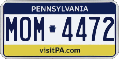 PA license plate MOM4472