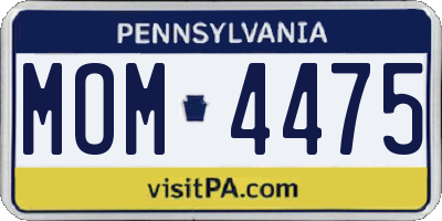 PA license plate MOM4475