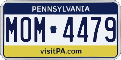 PA license plate MOM4479