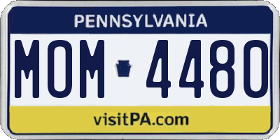 PA license plate MOM4480