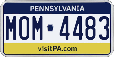 PA license plate MOM4483