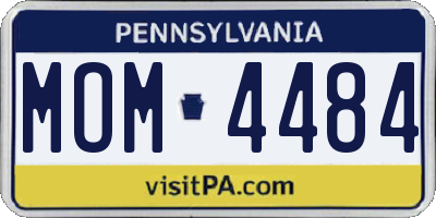 PA license plate MOM4484