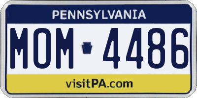 PA license plate MOM4486