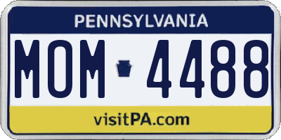 PA license plate MOM4488