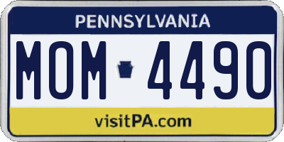 PA license plate MOM4490